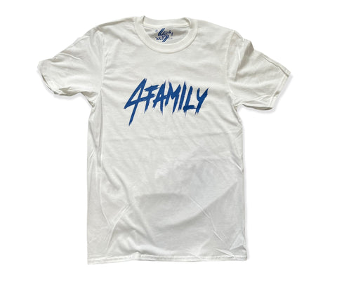 White/Royal Blue 4Family Tee